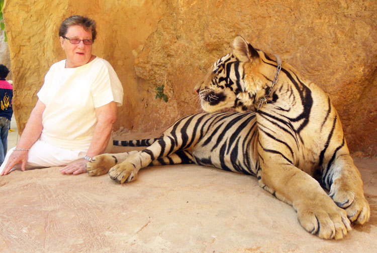 Australian judge Marion Cooper who attended the WCC and stayed to enjoy the tigers
